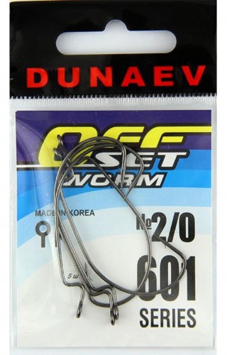 Крючок офсетный DUNAEV Offset Worm 601 #2/0 5шт/уп