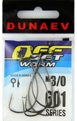 Крючок офсетный DUNAEV Offset Worm 601 #3/0 5шт/уп