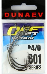 Крючок офсетный DUNAEV Offset Worm 601 #4/0 5шт/уп