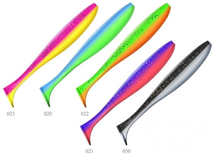 Виброхвост ZUB Izi 125мм цвет 030 натурал-черный 4шт/уп