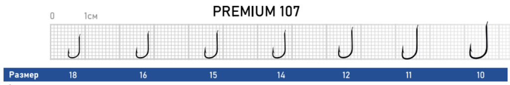 Крючок DUNAEV Premium 107 #10 Ø0.41мм 10шт/уп