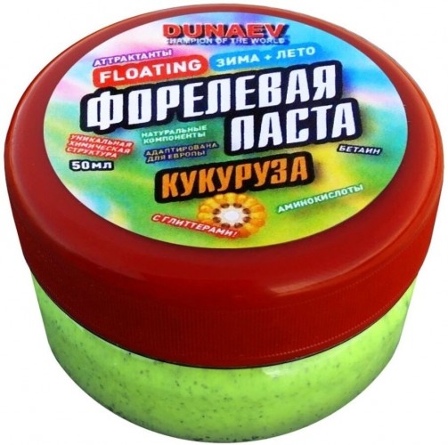 Паста Dunaev 50мл Форель Кукуруза Зеленая