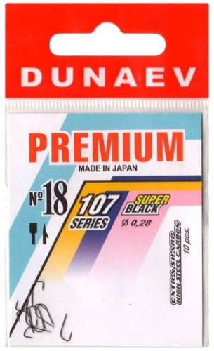 Крючок DUNAEV Premium 107 #18 Ø0.28мм 10шт/уп
