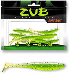 Виброхвост ZUB Izi 86мм цвет 351 шартрез с блестками 5шт/уп