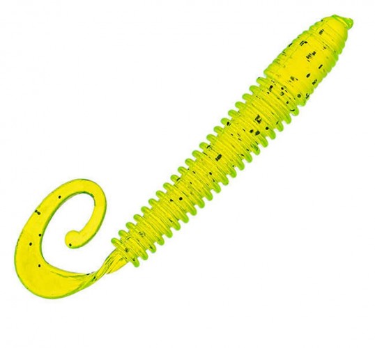 Приманка DS-MINOGA 90мм 5шт/уп, цвет (310) желтый, блестки черные