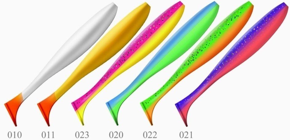 Виброхвост ZUB Izi 99мм цвет 011 желто-красный 4шт/уп
