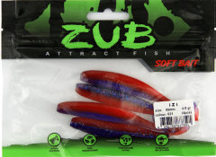 Виброхвост ZUB Izi 99мм цвет 021 фиолетово-красный 4шт/уп