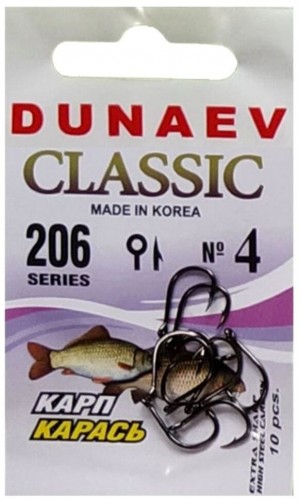 Крючок DUNAEV Classic 206 #4 10шт/уп