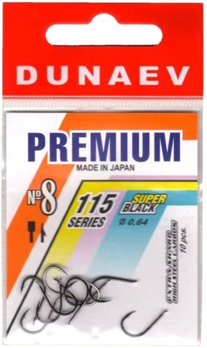 Крючок DUNAEV Premium 115 #8 Ø0.64мм 10шт/уп