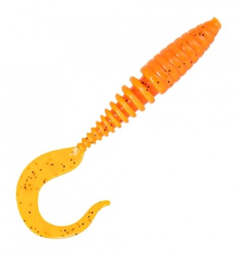 Приманка DS-TWIST 100мм 4шт/уп, цвет (250) морковный, блестки черные