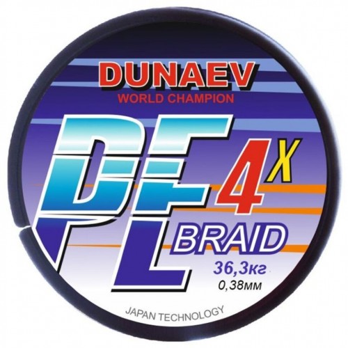 Плетёный шнур DUNAEV BRAID PE X4 150m 0.38мм 36.30кг