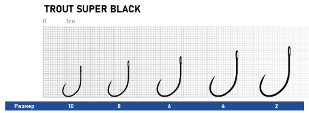 Крючок DUNAEV Trout Super Black #10 7шт/уп