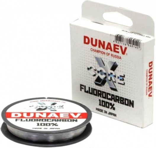 Флюорокарбон DUNAEV X-Core Fluorocarbon 100% 30м 0.190мм 3.50кг