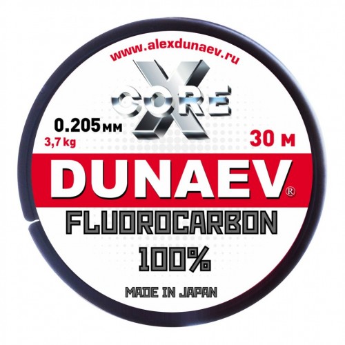 Флюорокарбон DUNAEV X-Core Fluorocarbon 100% 30м 0.205мм, 3,70кг