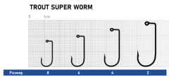 Крючок DUNAEV Trout Super Worm #4 7шт/уп