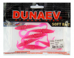 Приманка DS-TWIST 75мм 6шт/уп, цвет (130) маджента, блестки черные