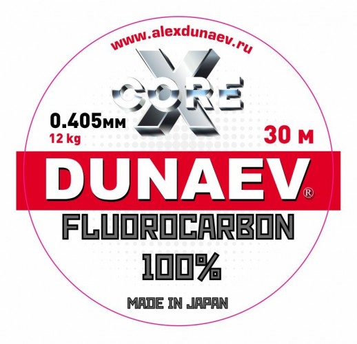 Флюорокарбон DUNAEV X-Core Fluorocarbon 100% 30м 0.405мм 12.00кг