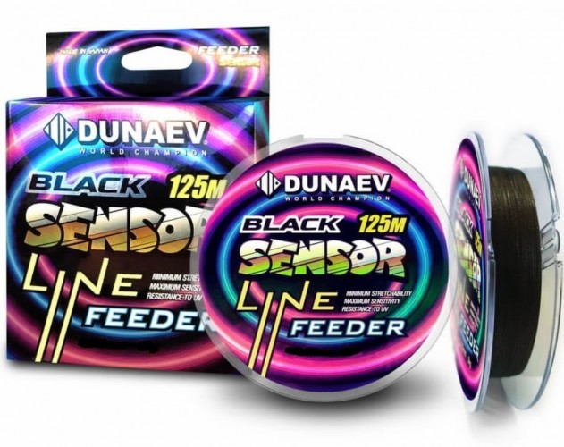 Леска DUNAEV Black Sensor Feeder Line 125м 0.260мм 6кг черная, тонущая