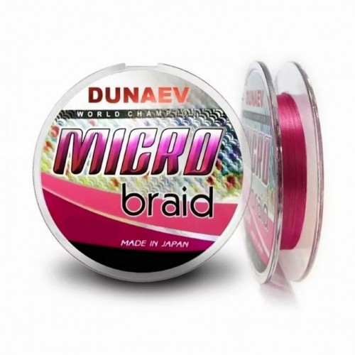 Плетёный шнур DUNAEV Micro PEx4 100м #0.4/0.108мм 4.30кг PinkColor