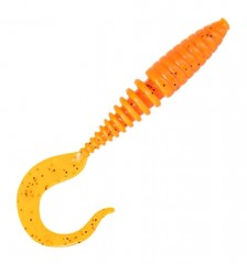 Приманка DS-TWIST 75мм 6шт/уп, цвет (250) морковный, блестки черные