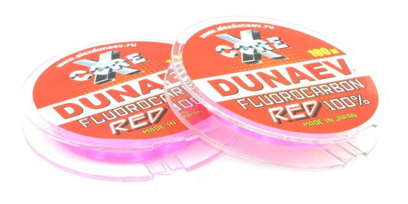 Флюорокарбон DUNAEV X-Core Fluorocarbon 100% RED 100м 0.094мм 0.75кг