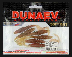 Приманка DS-TWIST 75мм 6шт/уп, цвет (911) м.масло красное, блестки красные