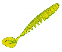 Приманка DS-SHAD 100мм 4шт/уп, цвет (310) желтый, блестки черные