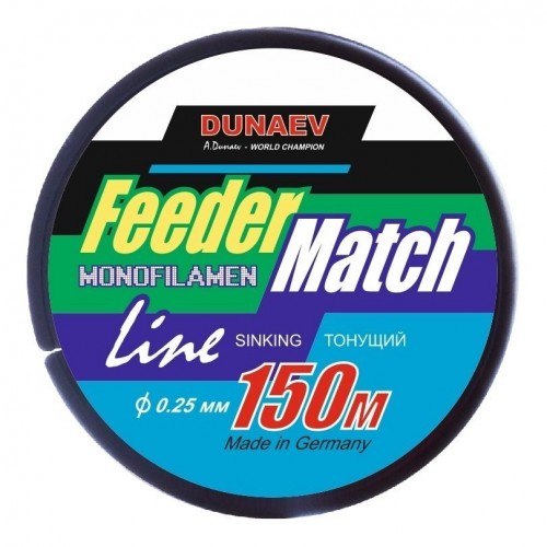 Леска монофил DUNAEV Feeder-Match Sinking Black 150м 0.25мм 5.80кг