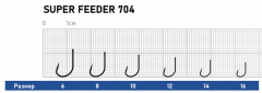 Крючок DUNAEV Super Feeder 704 # 8 10шт/уп