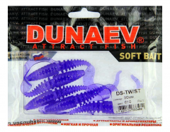 Приманка DS-TWIST 90мм 5шт/уп, цвет (610) фиолетовый, блестки серебрянные