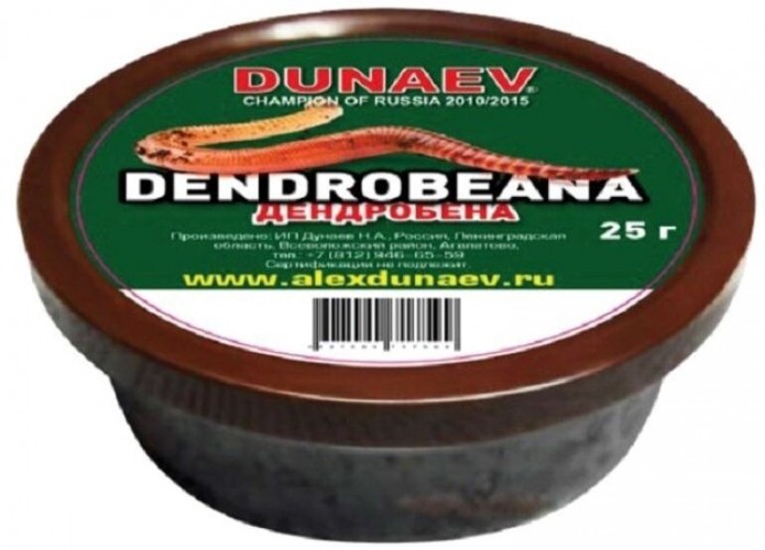 Червь Dendrobena DUNAEV №3 25гр банка: пластик (жёлтая)