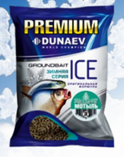 Прикормка DUNAEV Ice-Pellets 0.9кг, 3мм Мотыль