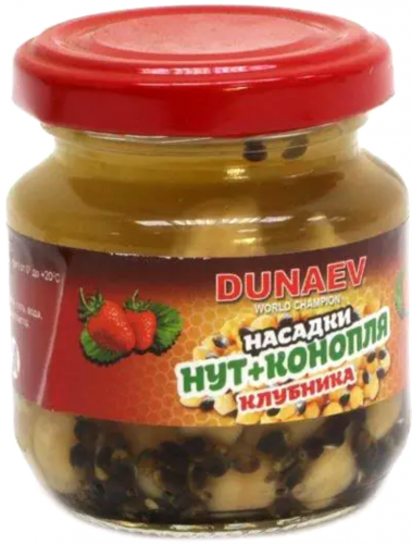 Насадка стеклобанка DUNAEV Нут+Конопля 100мл Клубника