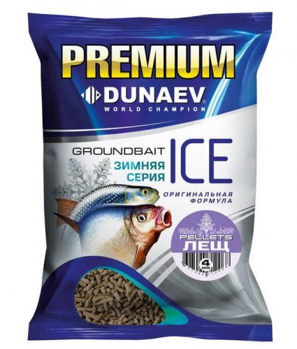 Прикормка DUNAEV Ice-Pellets 0.9кг, 4мм Лещ