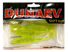 Приманка DS-WIBRA 100мм 4шт/уп, цвет (330) салатовый, блестки зеленые