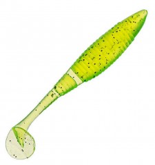 Приманка DS-WIBRA 100мм 4шт/уп, цвет (351) шартрез, блестки черные