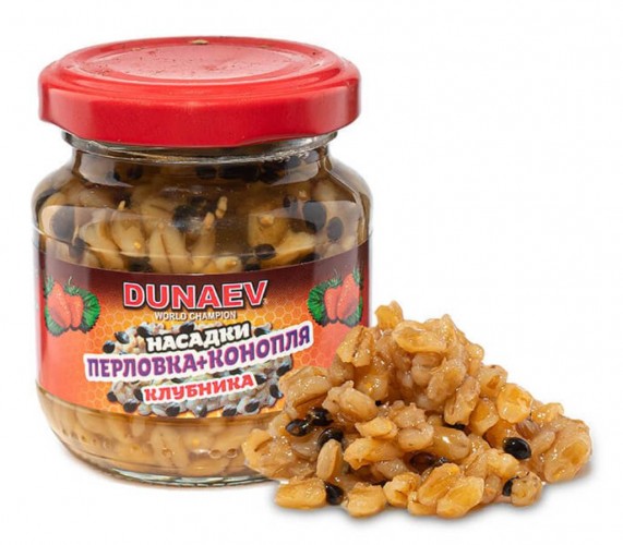 Насадка стеклобанка DUNAEV Перловка+Конопля 100мл Клубника