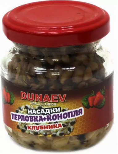 Насадка стеклобанка DUNAEV Перловка+Конопля 100мл Клубника