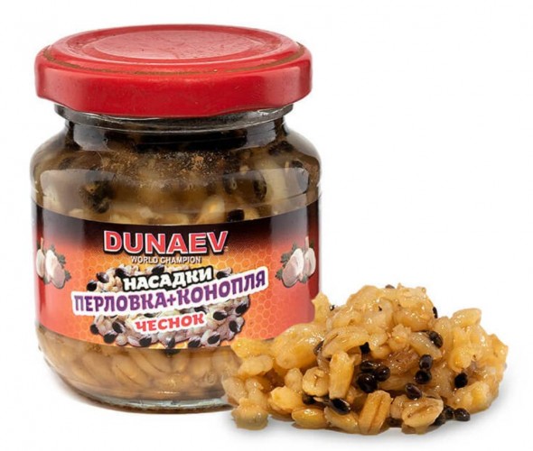 Насадка стеклобанка DUNAEV Перловка+Конопля 100мл Чеснок