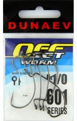 Крючок офсетный DUNAEV Offset Worm 601 #1/0 5шт/уп